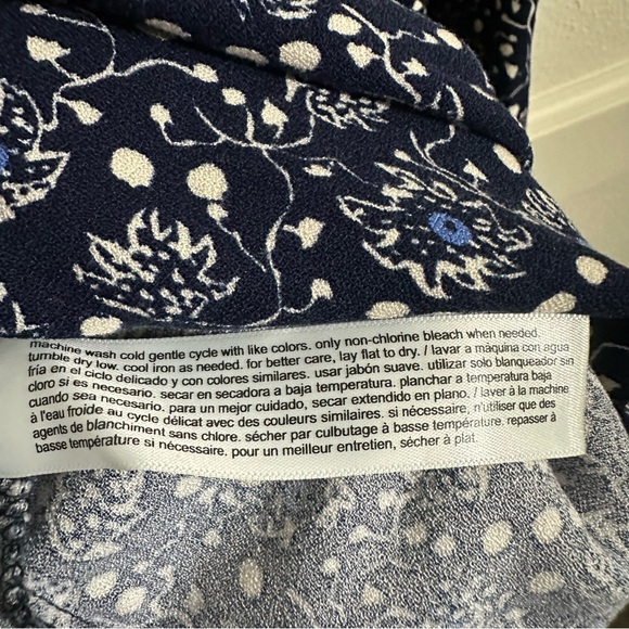 Eloquii Boho Balloon Sleeve Blue Floral Print Tunic Blouse - Picture 6 of 8